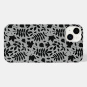 落ちた離れパターン黒のグレー iPhoneケース (裏面横)