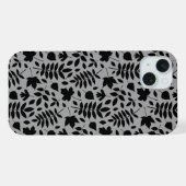 落ちた離れパターン黒のグレー iPhoneケース (裏面横)