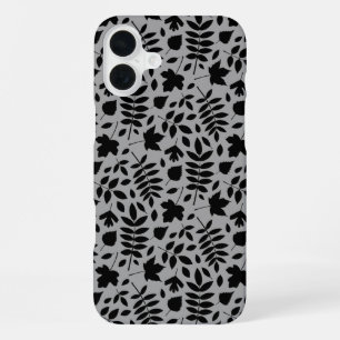 落ちた離れパターン黒のグレー iPhone 16 PLUSケース