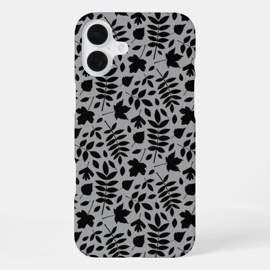 落ちた離れパターン黒のグレー iPhoneケース (裏面)