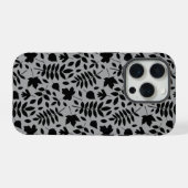 落ちた離れパターン黒のグレー iPhoneケース (裏面横)