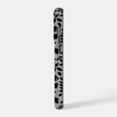 落ちた離れパターン黒のグレー iPhoneケース (左側面)