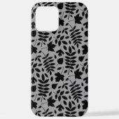 落ちた離れパターン黒のグレー iPhoneケース (裏面)