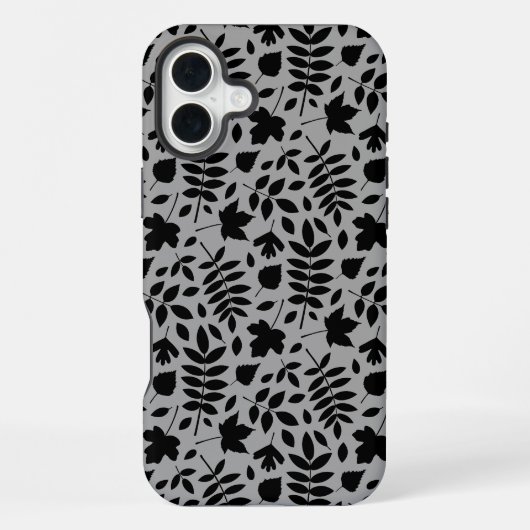 落ちた離れパターン黒のグレー iPhoneケース (裏面)