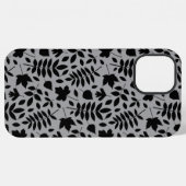 落ちた離れパターン黒のグレー iPhoneケース (裏面横)