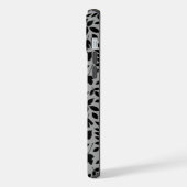 落ちた離れパターン黒のグレー iPhoneケース (左側面)