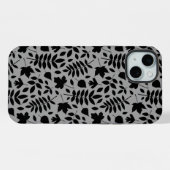 落ちた離れパターン黒のグレー iPhoneケース (裏面横)