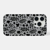 落ちた離れパターン黒のグレー iPhoneケース (裏面横)