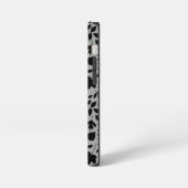 落ちた離れパターン黒のグレー iPhoneケース (左側面)