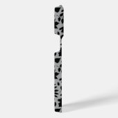 落ちた離れパターン黒のグレー iPhoneケース (右側面)