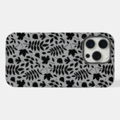 落ちた離れパターン黒のグレー iPhoneケース (裏面横)