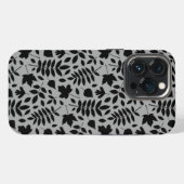 落ちた離れパターン黒のグレー iPhoneケース (裏面横)