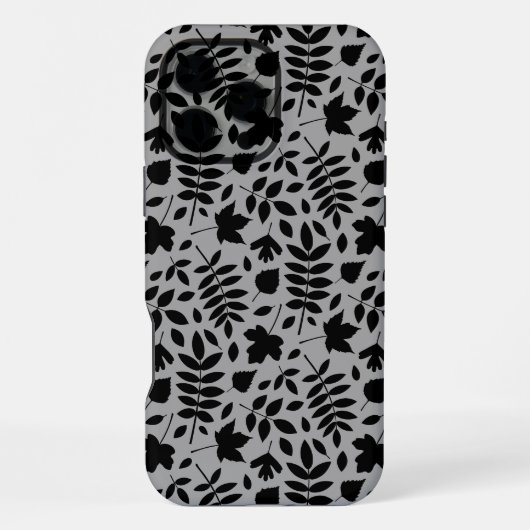 落ちた離れパターン黒のグレー iPhoneケース (裏面)