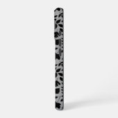 落ちた離れパターン黒のグレー iPhone 16ケース (左側面)