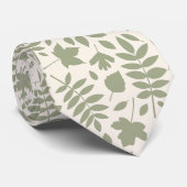 落ちた離れBIG PATTERN GREEN on Cream ネクタイ (ロール)