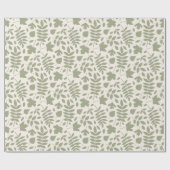 落ちた離れBIG PATTERN GREEN on Cream ラッピングペーパー (フラット)