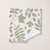 落ちた離れLGパターングリーンオンクリーム バスタオルセット (ウォッシュタオル)