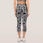 落ちた離れLGパターンブラックオングレー カプリレギンス (裏面)