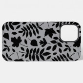 落ちた離れLGパターンブラックオングレー iPhoneケース (裏面横)