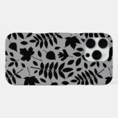 落ちた離れLGパターンブラックオングレー iPhoneケース (裏面横)