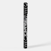 落ちた離れLGパターンブラックオングレー iPhoneケース (右側面)