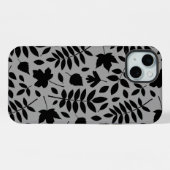 落ちた離れLGパターンブラックオングレー iPhoneケース (裏面横)