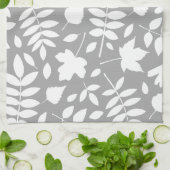 落ちた離れLGパターン白灰色 キッチンタオル (折り畳み)