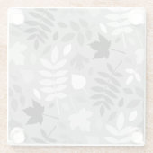 落ちた離れLgパターン白黒オン灰色 ガラスコースター (裏面)