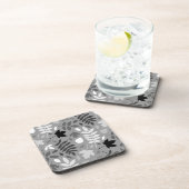 落ちた離れLgパターン白黒オン灰色 コースター (右側)