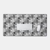 落ちた離れRPTパターン白黒オン灰色 デスクマット (キーボード&マウス)
