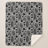 落ちた離れRPTパターン黒のグレー シェルパブランケット (正面)