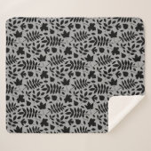 落ちた離れRPTパターン黒のグレー シェルパブランケット (正面(横))