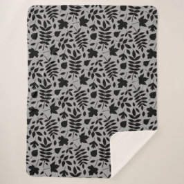 落ちた離れRPTパターン黒のグレー シェルパブランケット