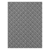 落ちた離れRPTパターン黒のグレー テーブルクロス (正面)