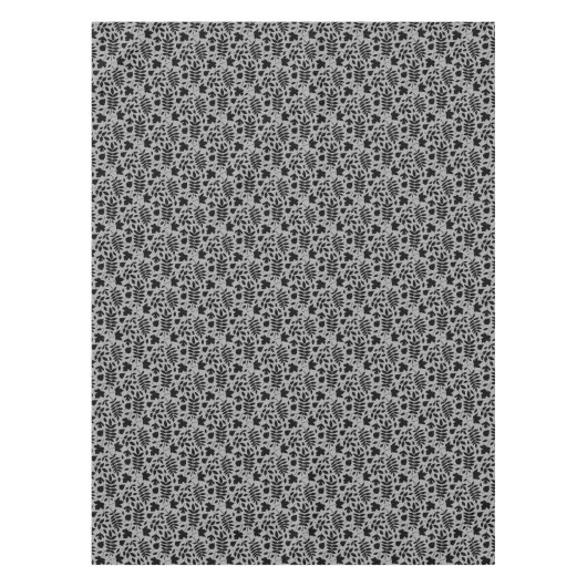 落ちた離れRPTパターン黒のグレー テーブルクロス (正面)