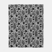 落ちた離れRPTパターン黒のグレー フリースブランケット (正面)