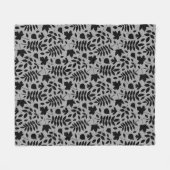 落ちた離れRPTパターン黒のグレー フリースブランケット (正面(横))