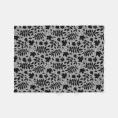 落ちた離れRPTパターン黒のグレー フリースブランケット (正面(横))