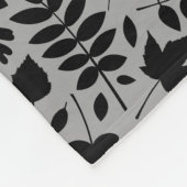 落ちた離れRPTパターン黒のグレー フリースブランケット (角)