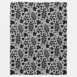 落ちた離れRPTパターン黒のグレー フリースブランケット