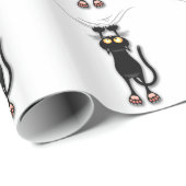 落ちているおもしろいの黒猫包装紙 ラッピングペーパー (ロールコーナー)
