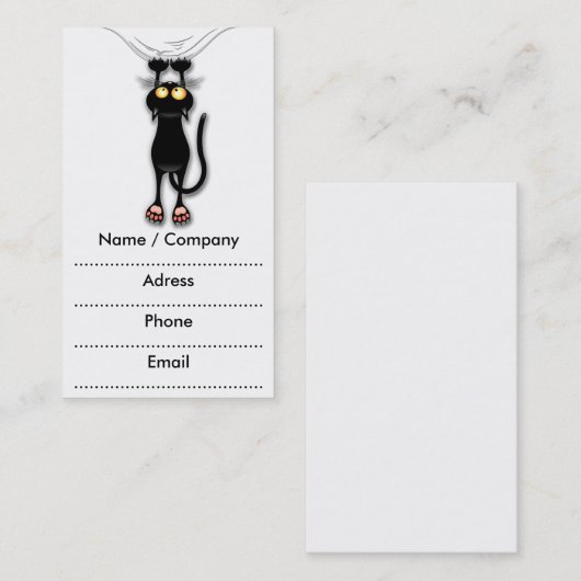 落ちているおもしろいの黒猫名刺 名刺 (正面/裏面)