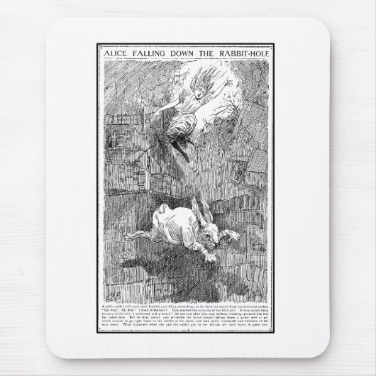 落ちているアリスウサギ穴 マウスパッド (正面)