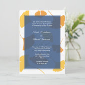 落ちているイチョウ葉の海軍ゴールデンオー結婚タムズ 招待状 (スタンド正面)