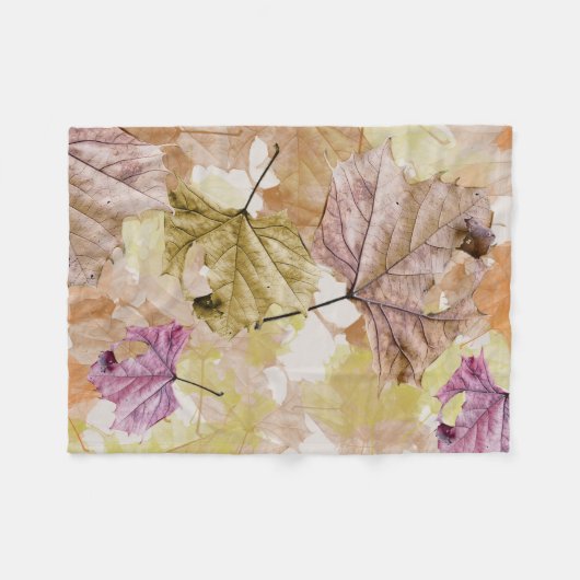 "落ちて"秋のひざかけ毛布を残します フリースブランケット (正面(横))