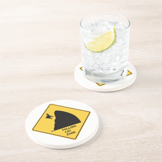 落ちるおもしろいな猫の地帯の印のコースター コースター (側面)