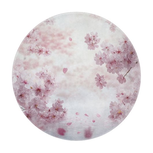 落ちるさくらんぼの花 カッティングボード (正面)