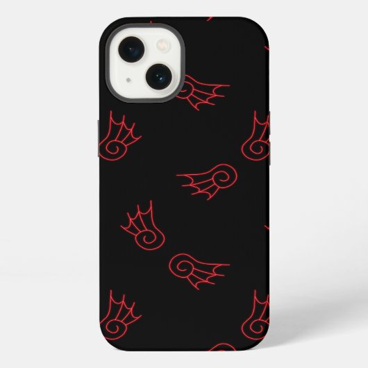 落ちるちび悪魔の羽 iPhoneケース (裏面)