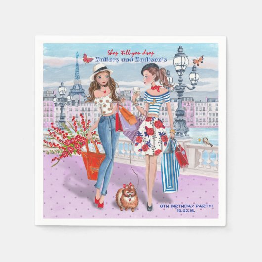 落ちるまで買い物 |誕生日パーティー |紙ナプキン スタンダードカクテルナプキン (正面)