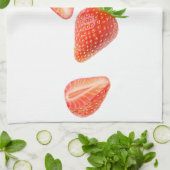 落ちるイチゴ キッチンタオル (折り畳み)